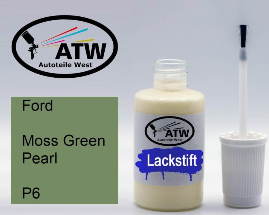 Ford, Moss Green Pearl, P6: 20ml Lackstift, von ATW Autoteile West.